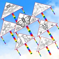 Auspiciousrui Blank Kite DIY Children Education Painting Kite Children Kite flying outdoor toys Gras