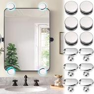 No Drilling Require, Durable - Versatile Design Options - Glass Fixed Accessories - Suitable for 3-5mm Glass - Zinc Alloy Wall Mount Frameless Mirror Clip