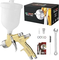 Paint Spray Gun, Air Hvlp Spray Gun Professional with 1.3mm Tip and 600CC Plastic Cup Car Paint Gun Gravity Kit for Touch-Up, Car Spraying, Basecoating