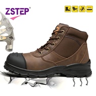 ZSTEP รองเท้าป้องกันการแตกและการป้องกันการเจาะรองเท้าความปลอดภัยสำหรับผู้ชาย รองเท้าทำงานกันลื่นได้ท
