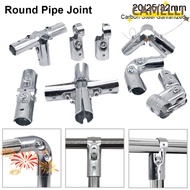 CAMELLI5Q 1Pcs Pipe Joint, Carbon Steel Galvanized Round Tube Connector,  20/25/32mm Rod Support Rac
