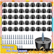 【D&F】40 PCS Rubber Cutting Board Feet Set Kit with 304 Stainless Steel Screw, 0.59 X 0.31Inch Cuttin