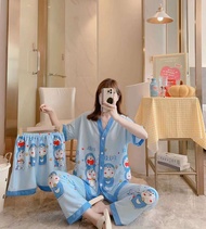 QQS Korean 3 IN 1 Terno Cotton Sleepwear Pajama Set For Women Nightwear