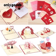 ONLY 1Pcs Greeting Cards Christmas Creative Blessing Card Pop Up With Envelope Gift Wedding Invitations