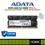 ADATA SODIMM DDR5-5600 CL46 RAM - 16GB (Limited Lifetime Warranty)