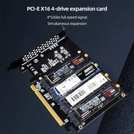 4 Port M.2 NVME SSD To PCIE X16 Adapter Converter Card Support 2230/2242/2260/2280 Host Controller E