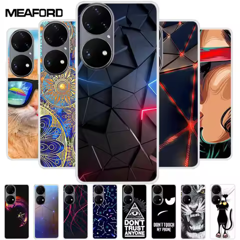 For Huawei P50 Pro Case P50 P50E Clear Fashion TPU Silicone Shockproof Phone Case for Huawei P50 Pro