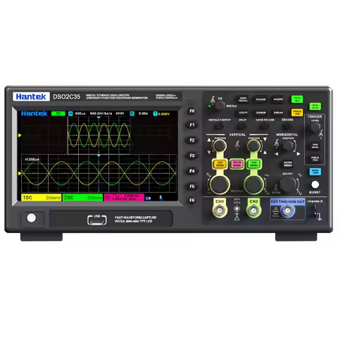 Hantek Lab Digital Oscillator 200/350/500MHZ， 2CH/2CH+1CH ，2GSa/s 80K USB Portable DSO2C35/DSO2C50/D