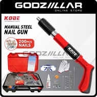 (200pcs Nails) Manual Steel Nail Gun Concrete Rivet Tool Steel Rivet Gun Tufting Dinding Paku Tembak