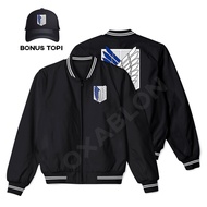 Aot Attack On Titan Varsity Baseball Jacket Bonus Hat