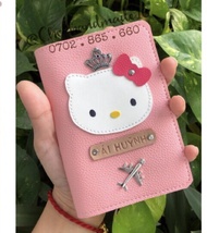 (Chat chọn màu-chốt tên) vỏ hộ chiếu kitty-bao hộ chiếu mèo kitty-bọc hộ chiếu- passport cover -bao 