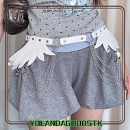 IYOLANDAGOODS1 Angel Wings Waist Belt, Adjustable PU Leather Women's Waist Chains, Trendy Punk Cospl
