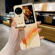 Shockproof Bumper Smile Casing for OPPO Find N3 N2 Flip With Ring Holder N3Flip N2Flip Design Phone 