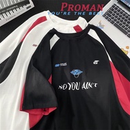 【From Perak】ProMan t shirt lelaki Men's T-Shirt Couple Style Handsome High Street Style Loose All-Ma