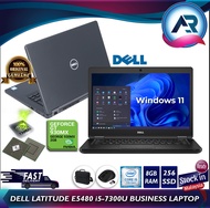 LAPTOP DELL LATITUDE E5480 i5-7300U 2.4GHZ 256GB SSD M.2 8GB RAM 14 SCREEN WINDOWS 11 PRO ORI OFICE 