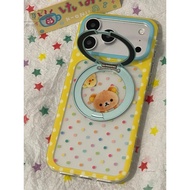 Color Polka Dot Cute Rilakkuma 360 Rotating Bracket Suitable for iPhone 17 16 15 Pro Max i15 i16 17P