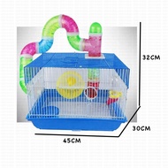 Hamster Cage Set With Tunnel Pet Sangkar Hamster Tunnel Colourful Murah with Accessories