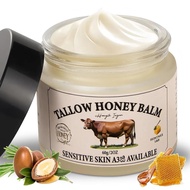 Beef Tallow for Skin, Whipped Tallow and Honey Balm Tallow Face Moisturizer, 100% Pure Beef Tallow B
