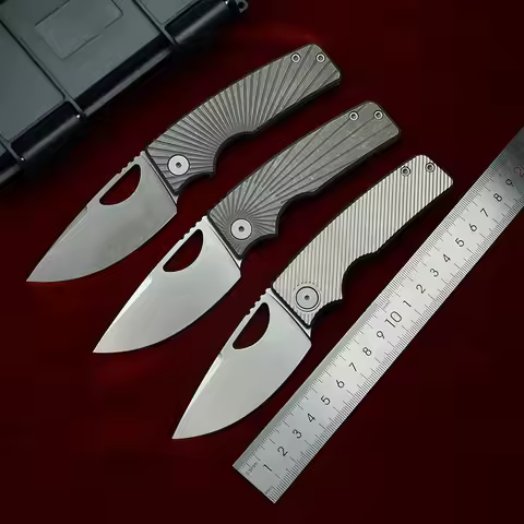 LEMIFSHE make OZ Rosie V3 Real m390 Blade Titanium handle Copper Gasket Pocket EDC Tool Camping Outd
