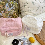 Cute Travel Storage Makeup Bag Quilted Detail Cosmetic Organizer Portable Toiletry Wash Bag