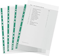 Esselte Premium Punched Pockets A4, 100 Poly Pockets, Clear Pockets A4 Punched Ideal for Lever Arch