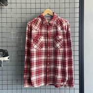 KEMEJA Levis Western Plaid Flannel Shirt / Levis Stone Button Shirt
