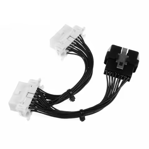 JieYuan High Quality 16 pin OBD2 OBD 2 in 1 Splitter Extension Cable one Male to Two Female Y Cable 