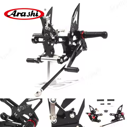 Arashi ZX-10R CNC Adjustable Rearset Footrest For KAWASAKI NINJA ZX10R ZX 10R 2008 2009 2010 Foot Pe