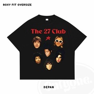 Sociale - Boxy Fit Oversize T-shirt The 27 Club Black White T-shirt Cotton Combed 24s Men's Clothing