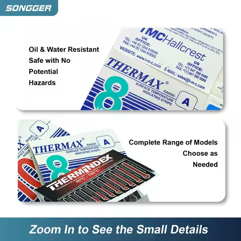 Thermax Irreversible Temperature Label Strip 0-50°C 50-100°C Self Adhesive Color Changing Lab Thermo