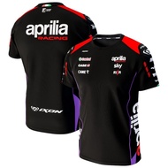 "Aprilia Racing Team 2025 Jersey Men’s Short Sleeve T-Shirt - Motorcycle & Bicycle Sports Training T