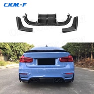 Carbon Fiber Material Rear Bumper Diffuser Splitters for BMW 3 4 Serises F80 M3 F82 F83 M4 2014-2017