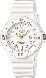 Women's LRW-200H-7E2JF Dive Watch, White Resin Band with White Dial and Mineral Glass, 34.2mm Resin