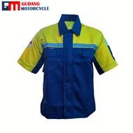 Baju Safety Proyek Lengan Pendek/Wearpack Safety Lengan Pendek Abu Hitam