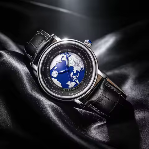 LIGE Man Wristwatches Blue Planet Creative Earth Fashion Quartz Man Watch Business Sport Watch for M