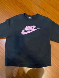 💯保證正貨-Nike 黑色大學T 粉紅羊毛字樣 超可愛😍