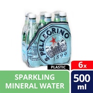 San Pellegrino Sparkling Natural Mineral Water 500ml Plastic (Pack of 6)