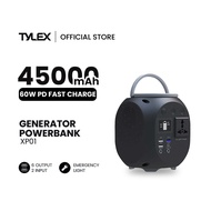 Tylex XP01 Portable Power Station 45000mAh  Type-C 6 Outputs 220V With Emergency Light and Powerbank