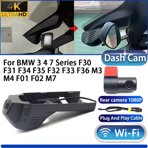 For BMW 3 4 7 Series F30 F31 F34 F35 F32 F33 F36 M3 M4 F01 F02 M7 Dash Cam Camera DVR 4K UHD Wifi Pl