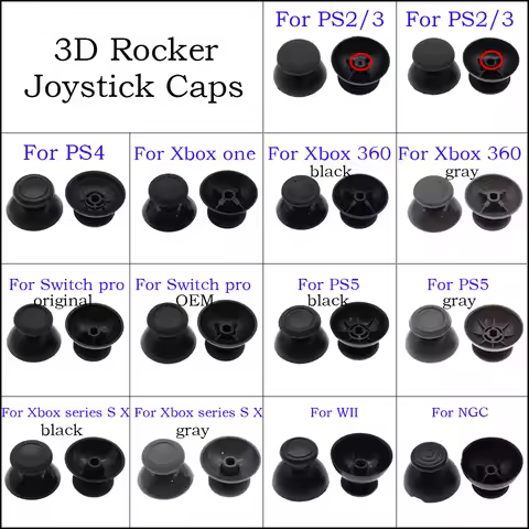 10pcs For PS2 PS3 PS4 PS5 Xbox One 360 Series S X WiiU NGC Gamepad Controller 3D Analog Joystick Mus
