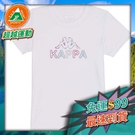 Beyond Sports KAPPA 351E1FW001 Women Short Sleeve Round Neck T-Shirt White/Red White Blue Edge Big L