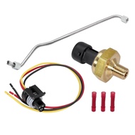 Stainless Steel Exhaust Back Pressure Sensor Tube & EBP Sensor with Wire Harness Fit for Ford F250 F