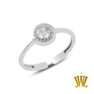 Jewellant - Silver Adjustable Ring with Silver Diamond, Genuine 925 Silver Women's Ring, Diamond Mou