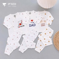 BD16. I Love Mom, I Love Dad Long Sleeve Elastic Newborn Set for Newborn Babies 3-9kg