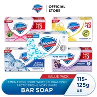 Safeguard Antibacterial Soap Bar (Pure White, Lemon Fresh with Vitamin C, Floral Pink with Aloe, Arc