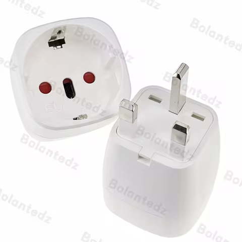 Bolantedz England UK Travel Adapter England Germany Plug, EU to UK Travel Plug Type G Socket Adapter