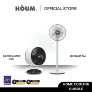 HOUM Bundle C8 Air Circulator Fan + X12 Smart DC Motor Fan Energy Saving