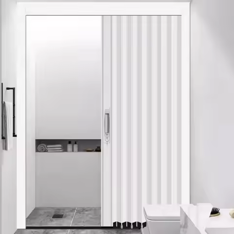 Bathroom Premium Soundproofing Sliding Accordion Folding Interior Door Folding Screen Door