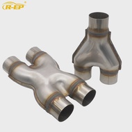 ท่อไอเสียรถยนต์การปรับเปลี่ยน Y ประเภทสาม H X ประเภท Four Way Connector หลอด 51 57 63 76 มม.สแตนเลส 