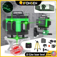 12/16 Lines Adjustable Laser Level 360° Rotary Cross 3D 4D Green Light Self-Leveling Auto Measuremen